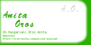 anita oros business card